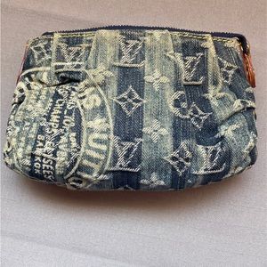 Louis Vuitton Denim Trunks Monogram Raye Trousse Pouch+LV dustbag+2 nonLVstraps